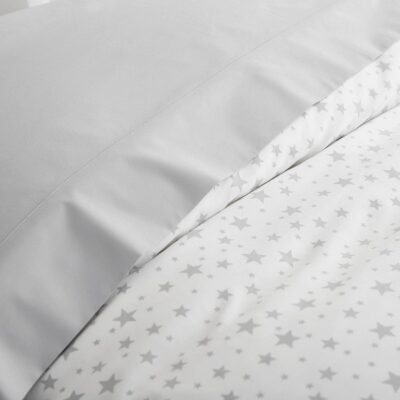 JR. Sateen Duvet Cover & Sham Set – Grey Star